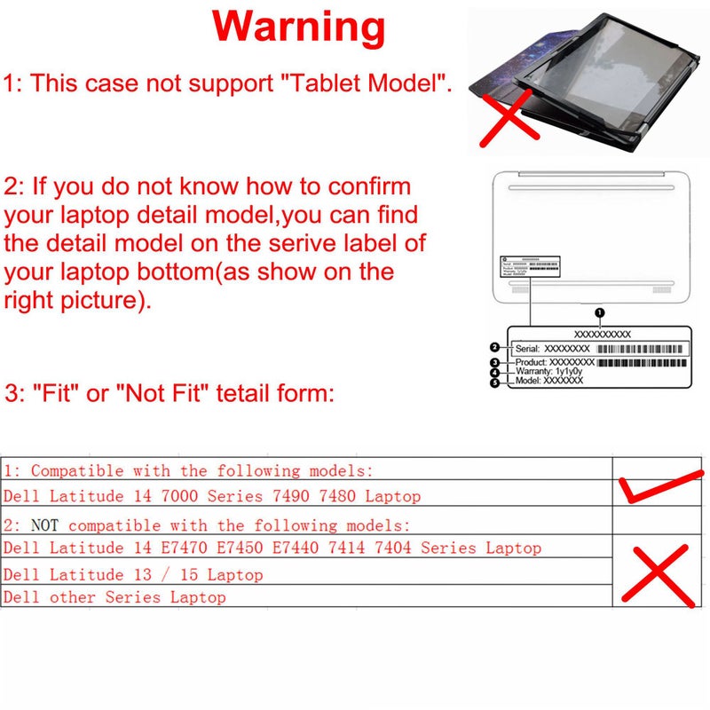 Alapmk Protective Case Cover for Dell Latitude 14 7490 7480 14" Series Laptop(Warning:Not fit Latitude 14 E7470 E7450 E7440),Black - Image 2